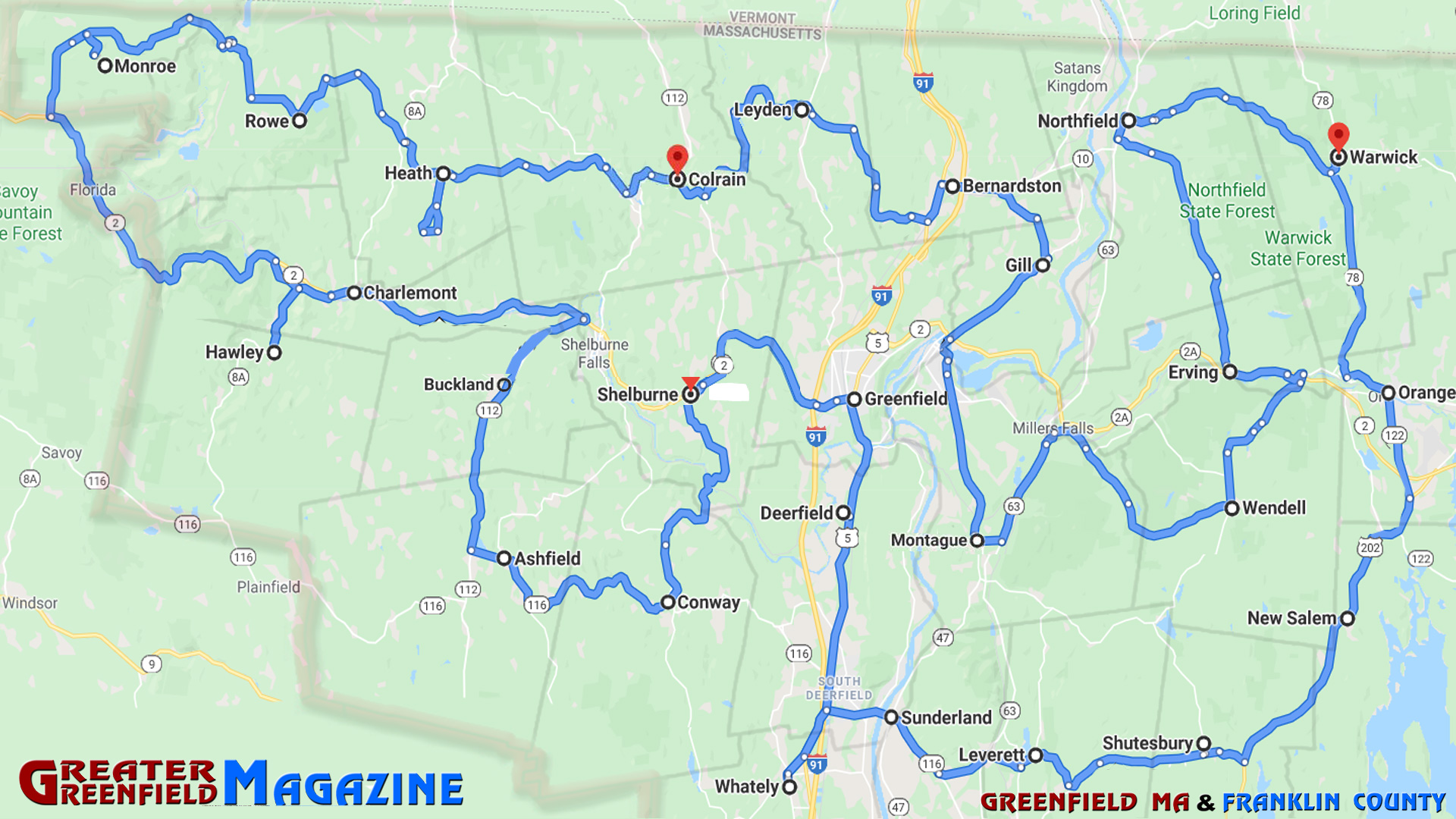 Driving Tour – Greater Greenfield MA – Franklin County